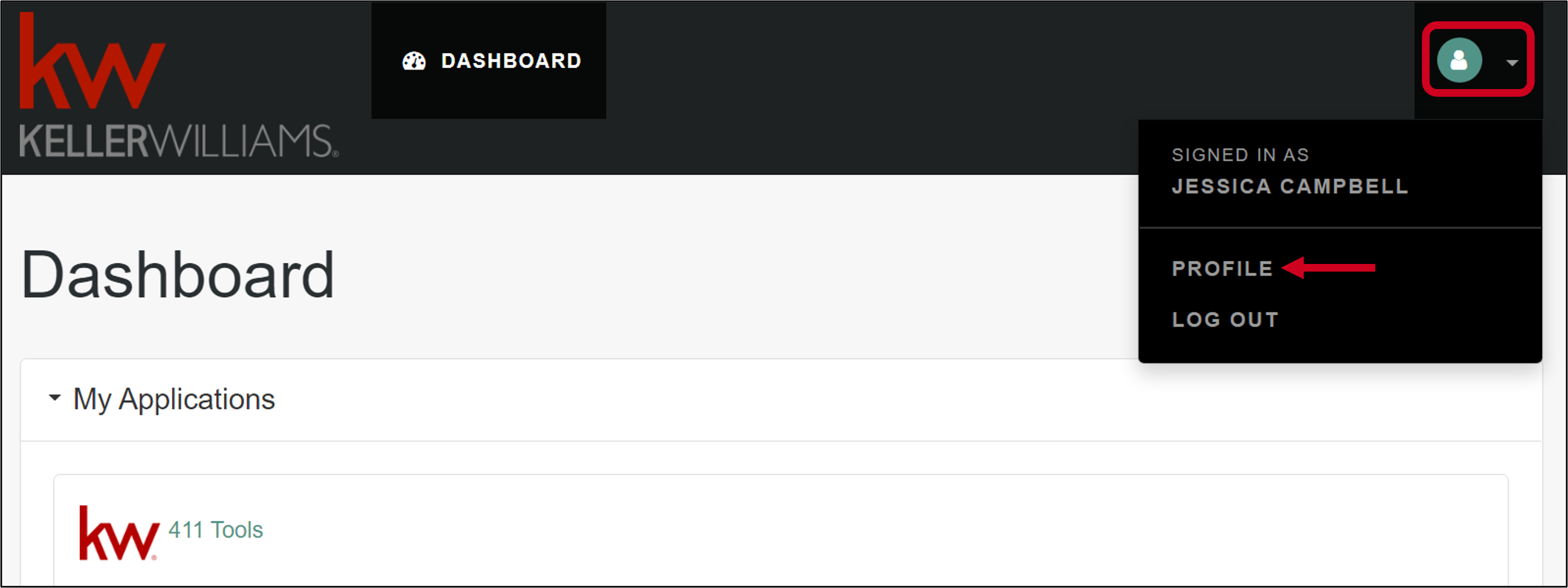 mp access.kw.com profile dropdown.png