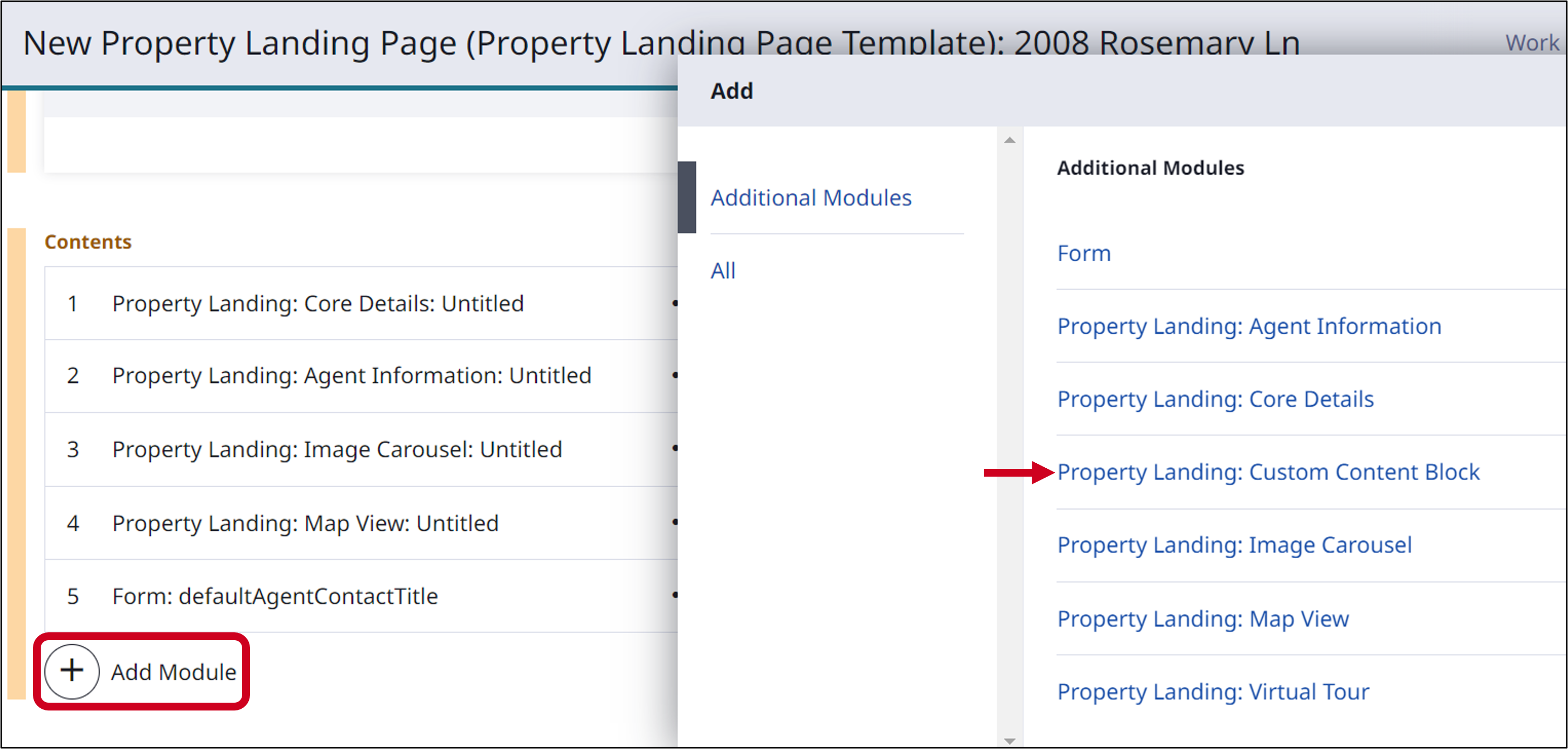 site listing page select custom content block.png