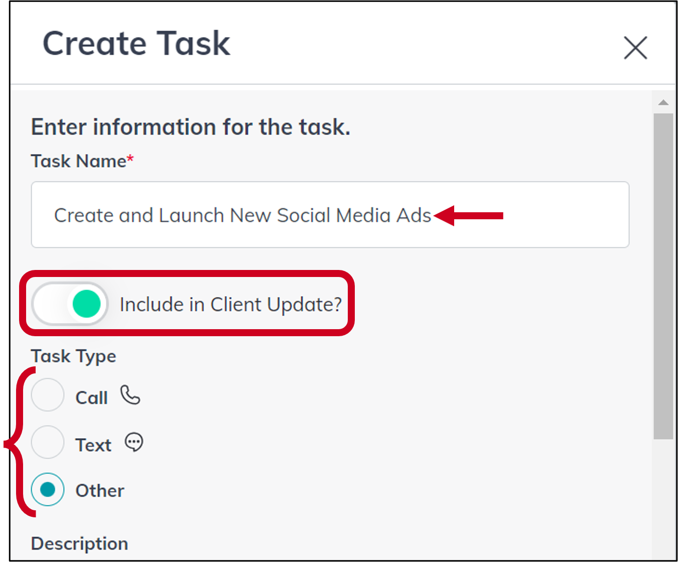 opps checklist template name client update and type.png