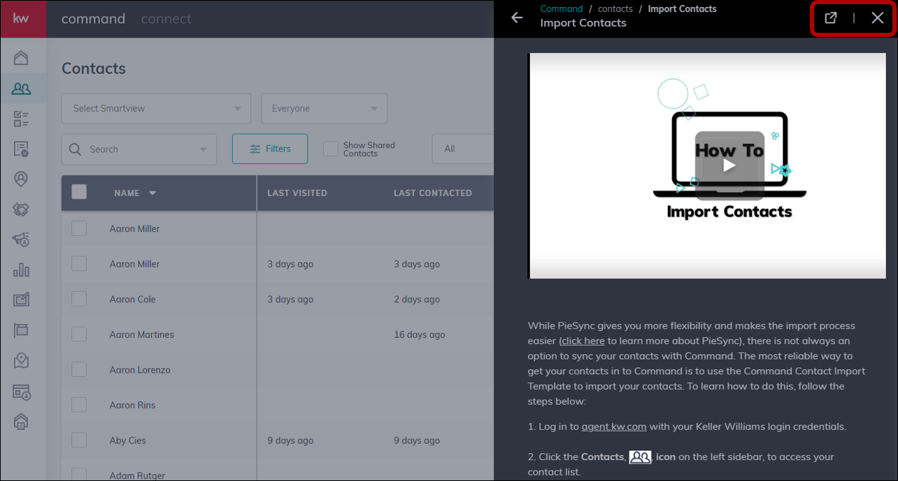 PieSync's two way integration is now available for KW Control Panel and KW  France