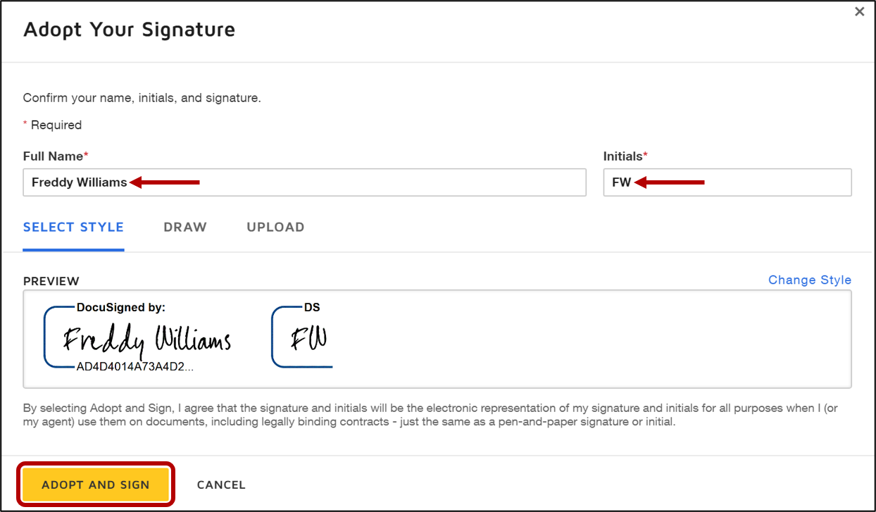 Configurar firma en persona para un sobre de DocuSign – KW Respuestas