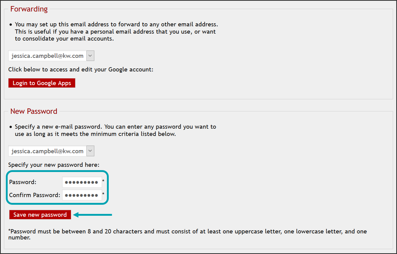 how to set up a new password for my gmail account