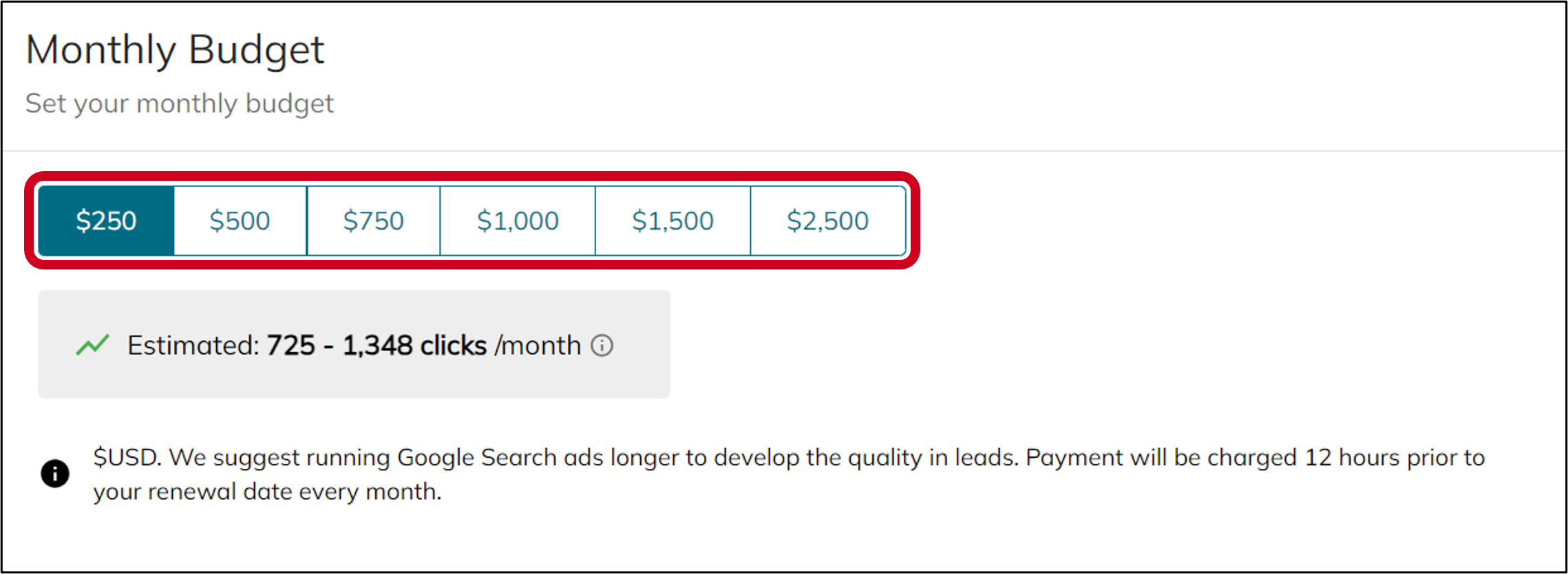 pa create budget google with estimation.png
